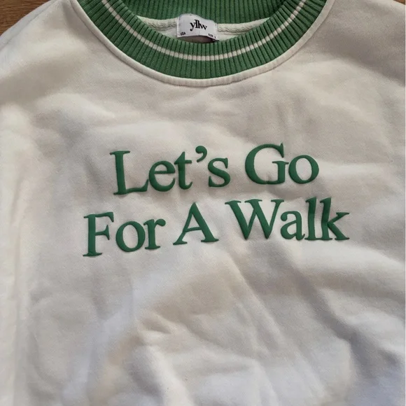 Green and White Crew Neck Sweater - Picture 3 of 4